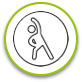 Person stretching icon with arm over their head, representing the exercise and fitness section within the page
