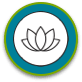 Lotus flower icon, representing the Zen Garden: Well-being and mental health area, within the PPF support space