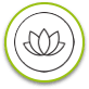 Lotus flower icon, representing the Zen Garden: Well-being and mental health area, within the PPF support space