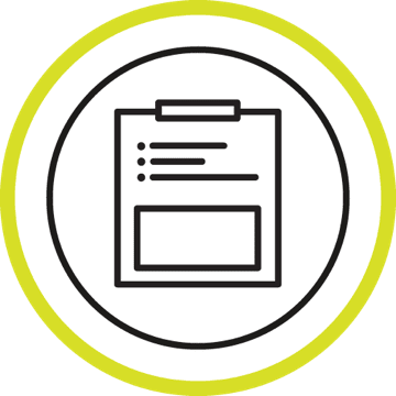 Document icon with bullet points on a clipboard, representing the tracking your mood section of the page