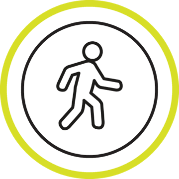 Person walking icon, representing the Improving physical and mental health section of the page