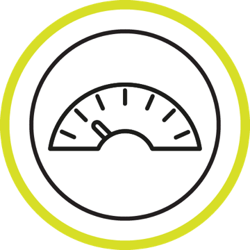 Weighing scales icon with the gauge at a low weight, representing maintaining a healthy weight
